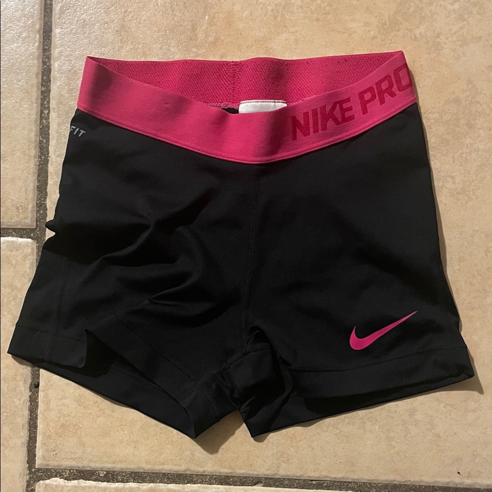 Nike Women's Athletic Shorts Black with Pink Accents